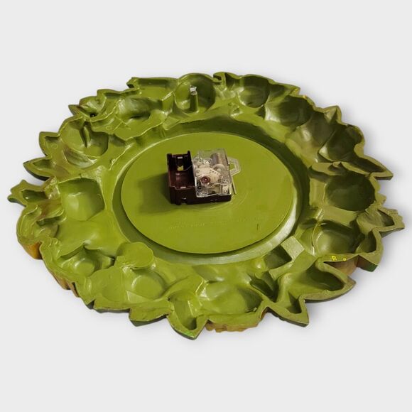 Syroco Homco Yellow Green Rose Floral Large Decorative Wall Clock "Not Working" - Picture 10 of 14